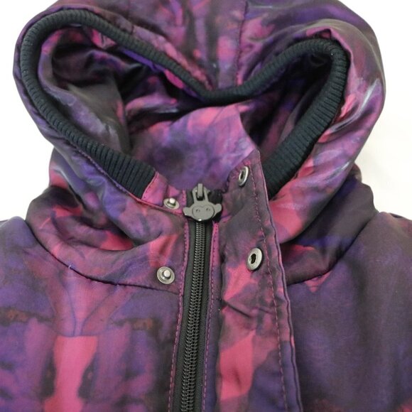 Host Pick Appaman Girls Down Puffer Jacket Hip Length Hooded Purple Black 14 - Picture 7 of 16